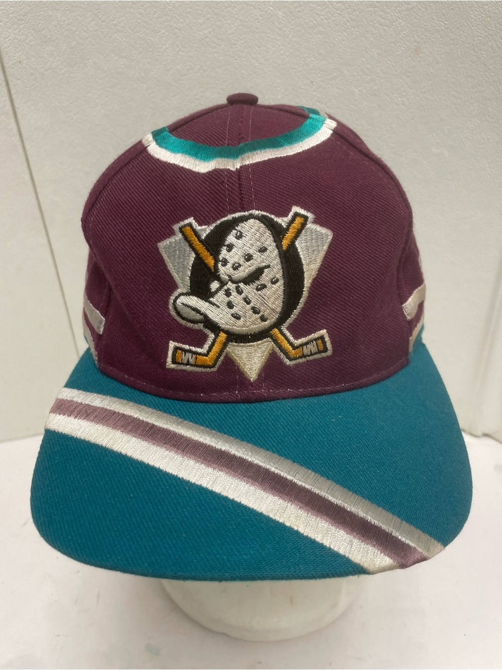 Vintage Anaheim Mighty Ducks SnapBack Hat Cap Wool Twins Big Logo NHL Hockey